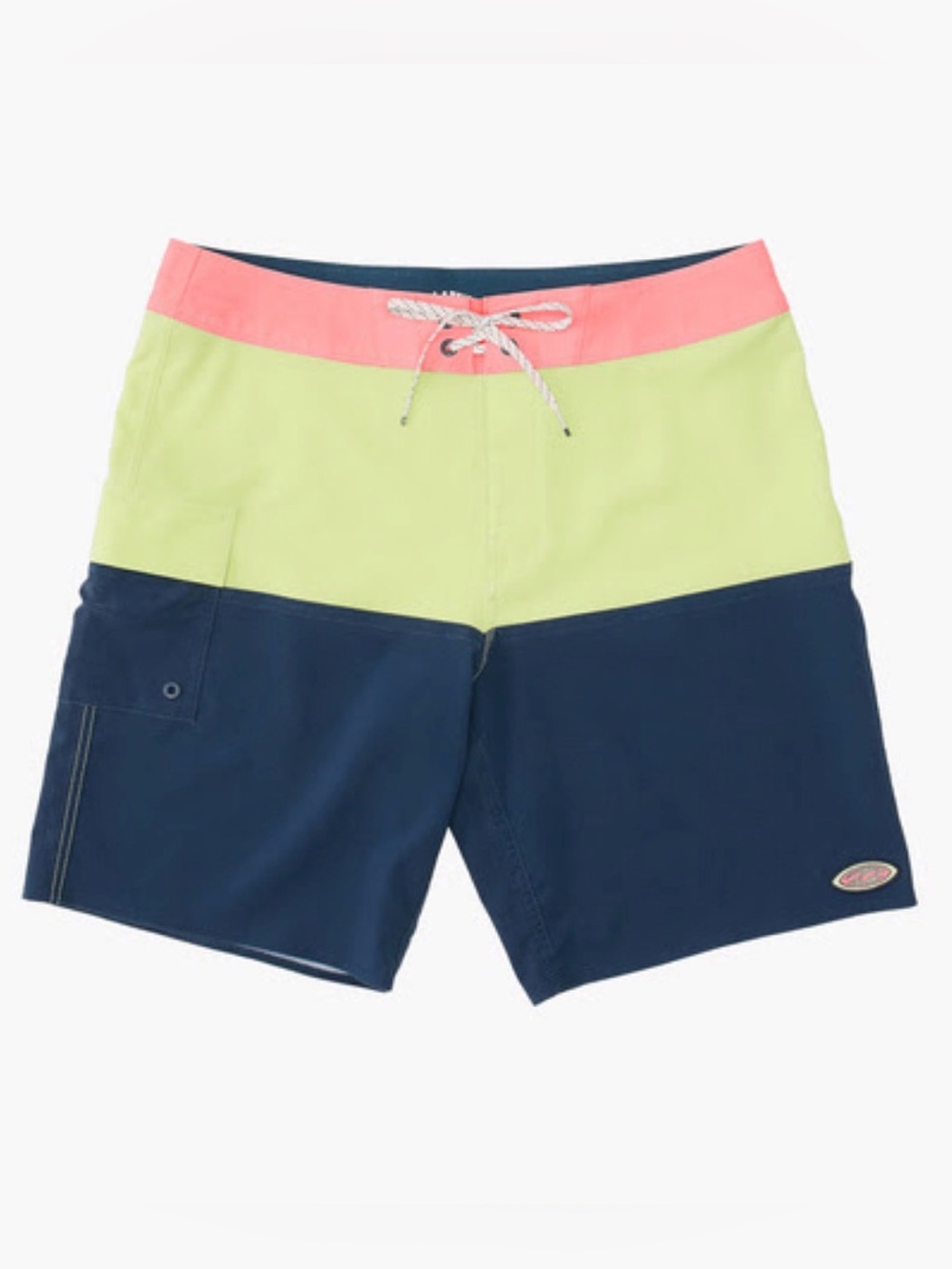 Billabong Women's Neon Pink, Lime & Navy Colorblock Swim Shorts